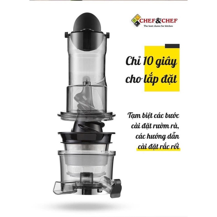 MÁY ÉP CHẬM NGUYÊN QUẢ CHEF&amp;CHEF CH-333 VẬN HÀNG CỰC ÊM ÁI KO TẠO TIẾNG ỒN ĐỘ BỀN CAO