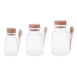 Chai đựng muối tắm bằng nhựa ABS mềm có nắp đậy bằng gỗ tiện lợi