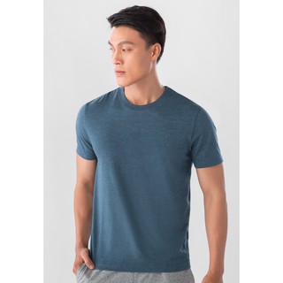 Áo Thun Trơn Nam Ngắn Tay Cổ Tròn Giordano C - Neck Tee Màu Xanh Đậm 0102825007