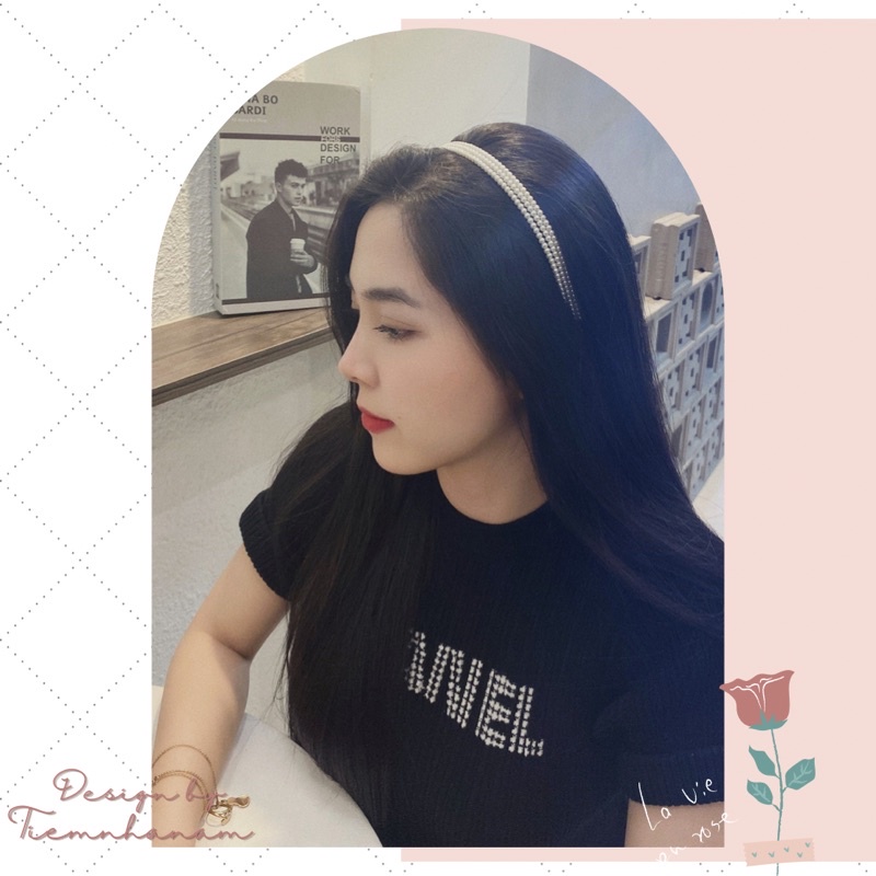 BỜM / CÀI TÓC NGỌC TRAI GIẢ PHONG CÁCH HÀN QUỐC