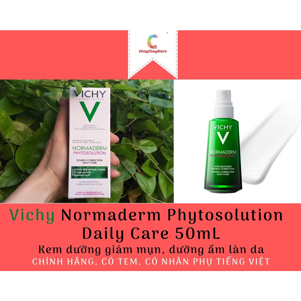 Kem dưỡng Vichy Normaderm Phytosolution Double Correction Daily Care 50mL - giảm mụn, dưỡng ẩm làn da