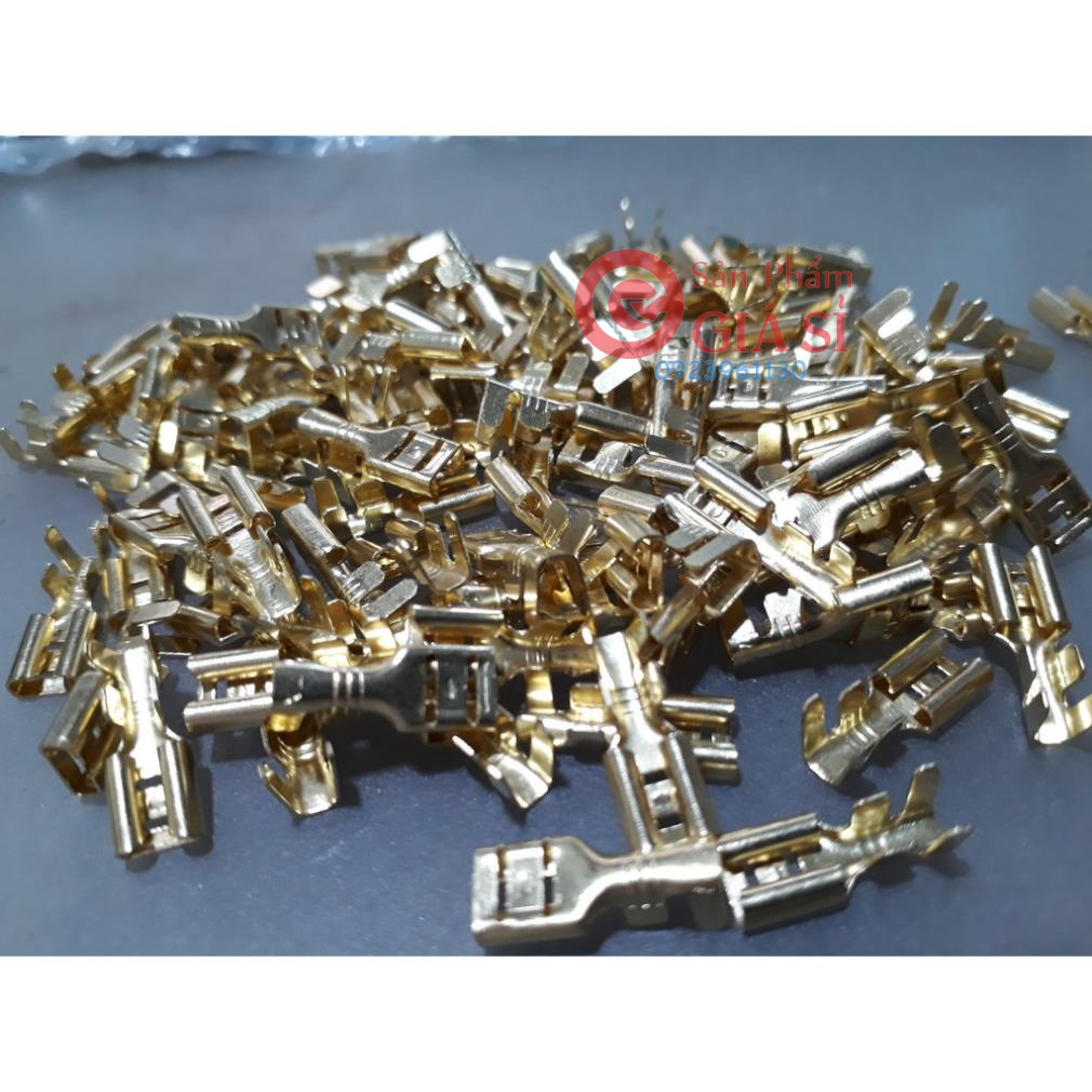 Giắc kết nối đồng đực cái, Giắc xe máy, oto kích cỡ 6.3mm túi 100 cái ❤️freeship❤️