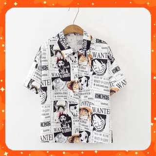 [Hàng Cao Cấp] Áo Sơ Mi Nam Nữ Unisex, Áo Sơ Mi TRUYỆN TRANH ONE PIECE Form Rộng Unisex, Phong Cách Ullzang