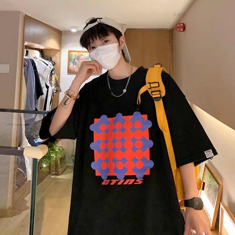 Áo Thun Tay Ngắn Dáng Rộng In Chữ Phong Cách Hàn Quốc Thời Trang Mùa Hè Cho Nam Và Nữ Size M-5XL