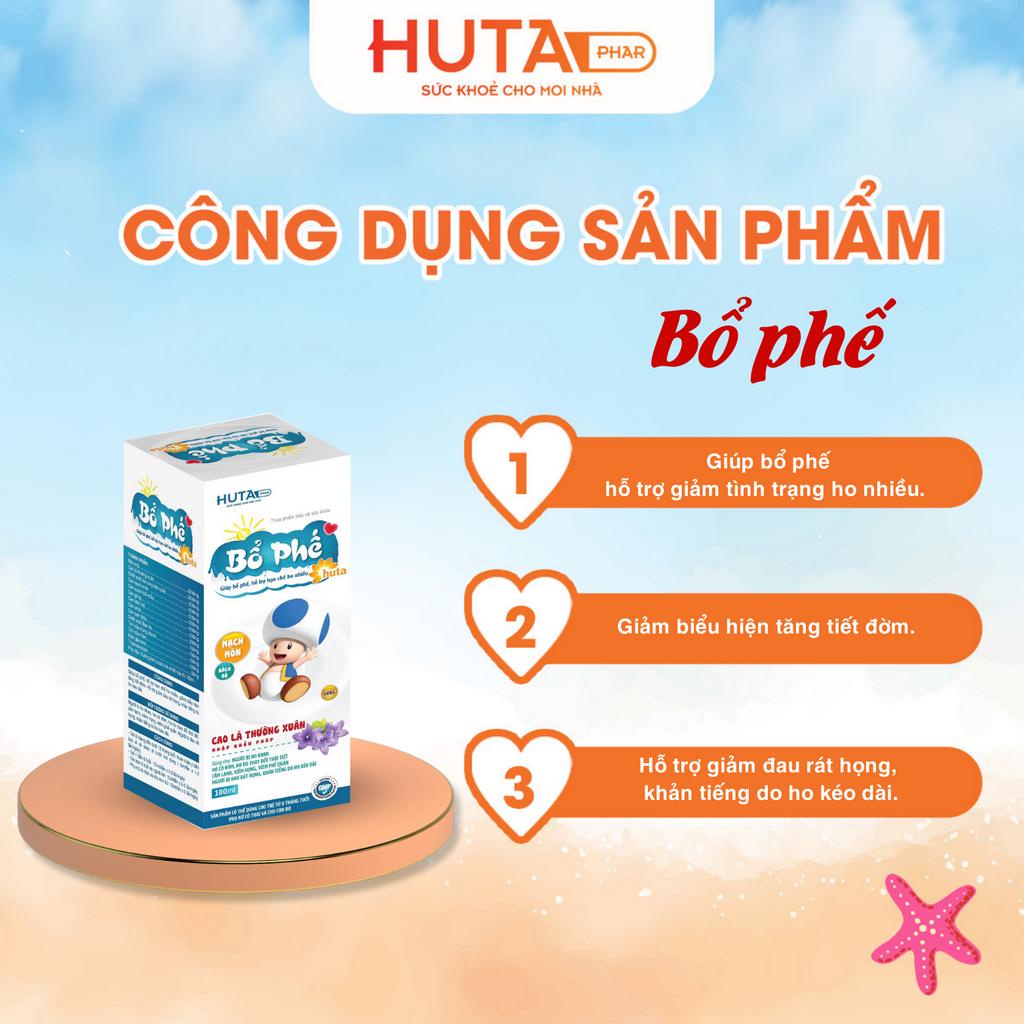 Siro ho Bổ Phế HUTAPHARM  tiêu đờm, giảm đau rát họng
