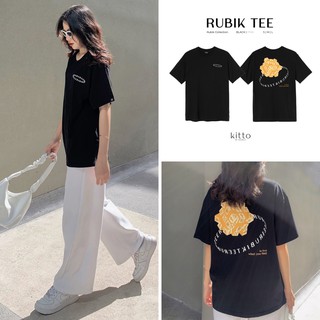 Áo thun tay lỡ KITTO Rubik Unisex - 100% Cotton - Màu Đen