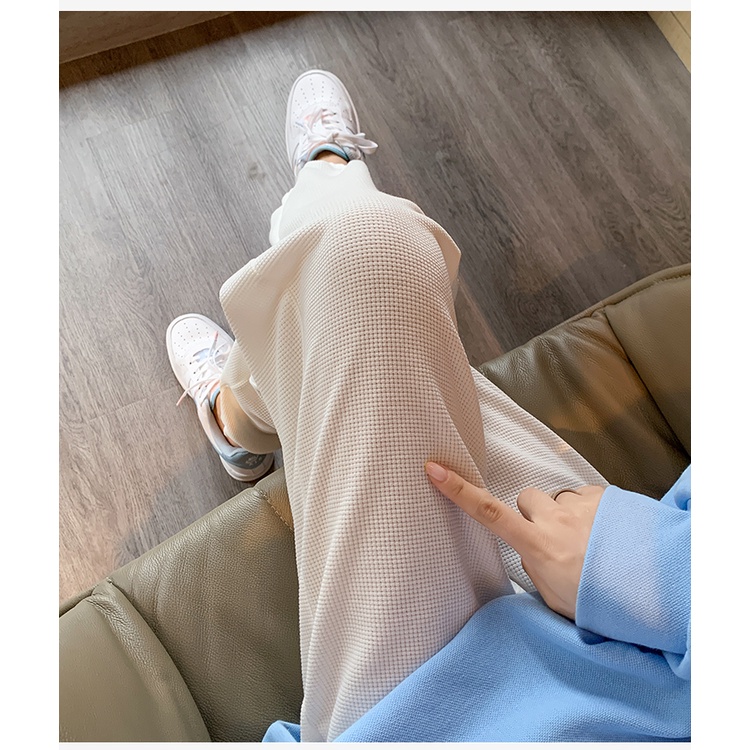 SUXI Quần thể thao lưng cao ống rộng năng động thời trang phong cách Hàn Quốc dành cho nữ