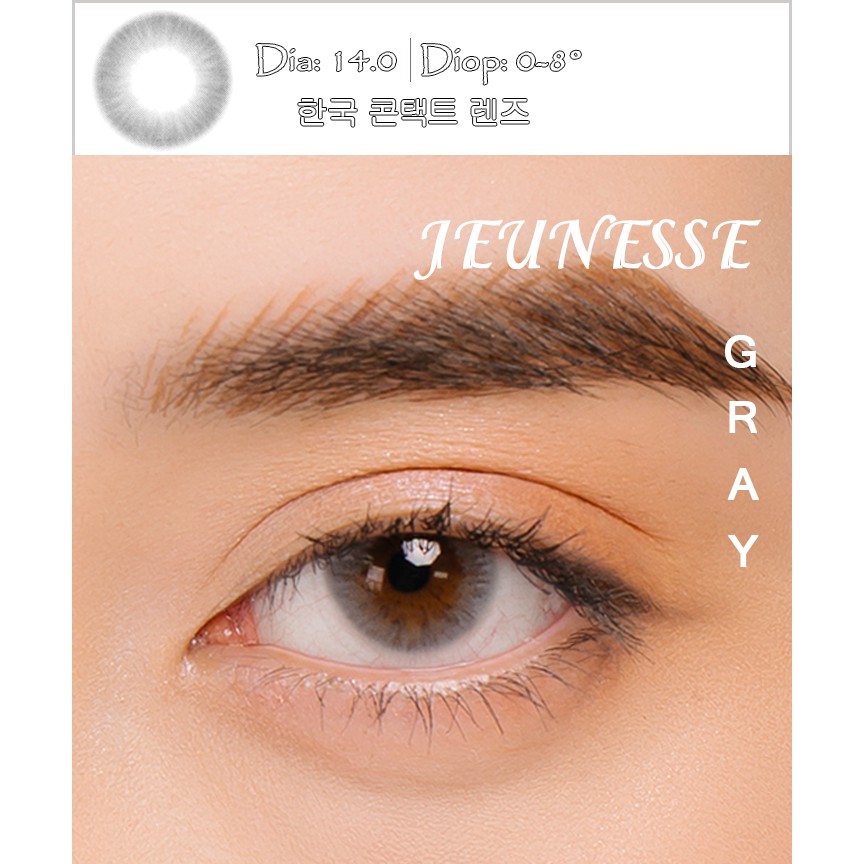 Kính áp tròng Hàn Quốc BLUE EYES JEUNESSE GRAY - Lens cận thời trang