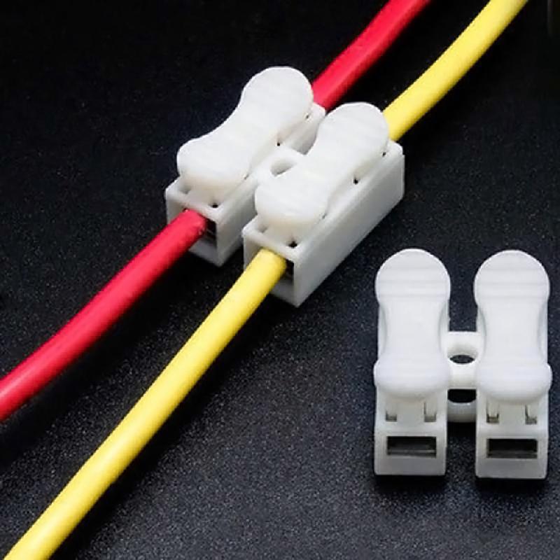 Quick 10pcs Cable Connector Terminal Clamp Spring Block Wire Connector Strip Led Wire Light Terminals