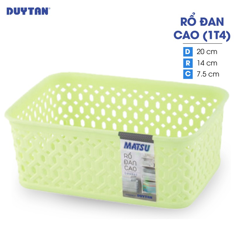 Combo 5 Rổ đan cao Nhựa Duy Tân Matsu 1T4 - Kích thước 20 x 14 x 7.5 cm