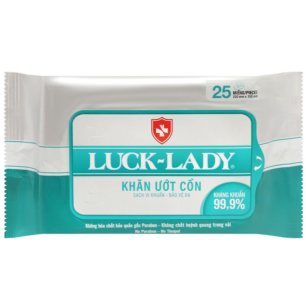 Khăn giấy ướt có cồn Luck Lady khử khuẩn an toàn cho trẻ nhỏ không khô da Linh Giang chính hãng