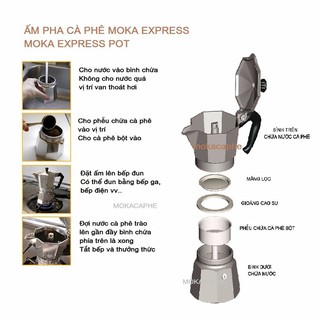 ấm pha cà phê, Máy Pha Cafe Moka Pot 6 tách