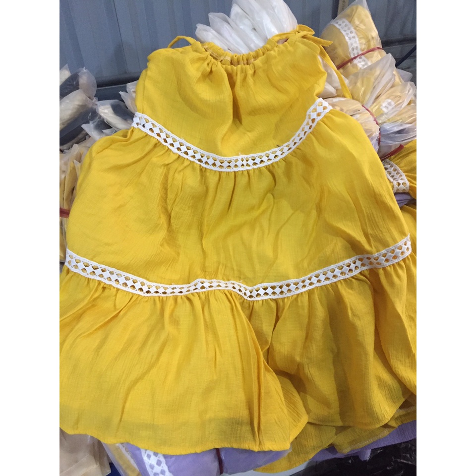 Đầm Bé Gái Hml (12-40KG) Chất Thô Ren Mềm Mát , Váy Cho Bé Gái Sai Đại Từ 2-10 Tuổi Mã A24