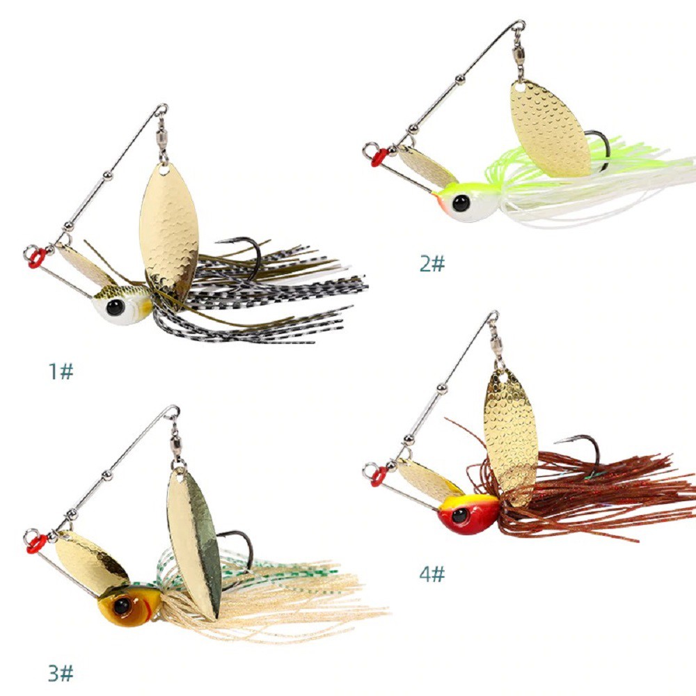 Mồi câu lure SPINNER BAIT 12g x 10cm, mồi giả câu cá lóc tráp chẽm rô phi hiệu quả nhất