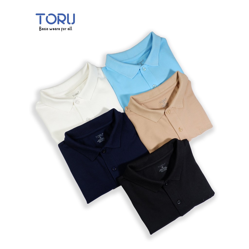 Áo Polo Nam TORU vải cá sấu Cotton xuất xịn- Thiết kế thêu logo thương hiệu trước ngực