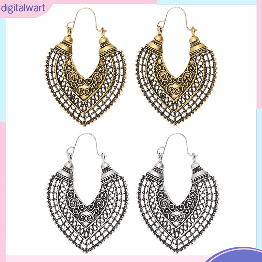 Cặp Khuyên Tai Dáng Dài Thiết Kế Hình Trái Tim Đính Đá Quý Nhân Tạo Sang Trọng Cá Tính Dành Cho Nữ