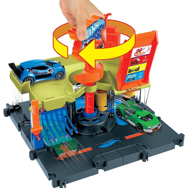 Bộ 3 Trạm Rửa Xe - Giữ Xe - Sửa Xe thương hiệu Hot Wheels City