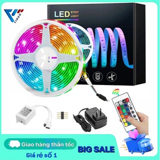Bộ đèn led dây dán RGB đổi nhiều màu bọc silicon chống nước đầy đủ nguồn và khiển Bộ đèn led RGB tiktok giá rẻ