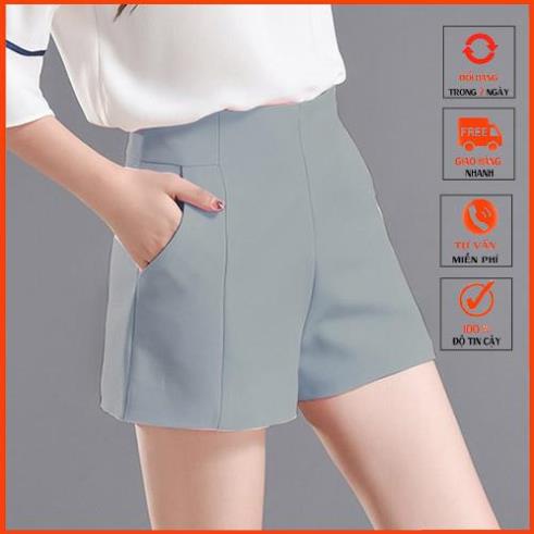 Quần Short Cạp Cao Khóa Kéo Sau Mã 022, Quần Đùi Nữ Chất Tuyết Mưa Cao Cấp Nhiều Màu Dễ Phối Đồ
