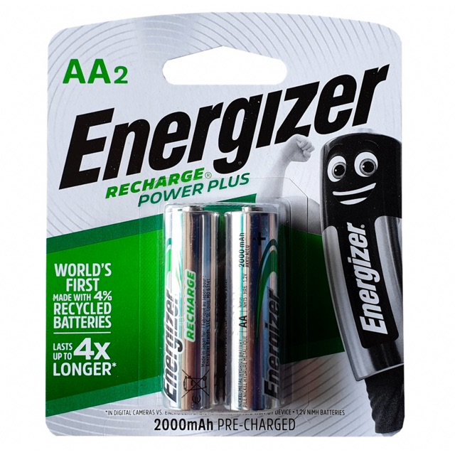 Vỉ 2 viên Pin Sạc AA / AAA Energizer Hàng Chính Hãng