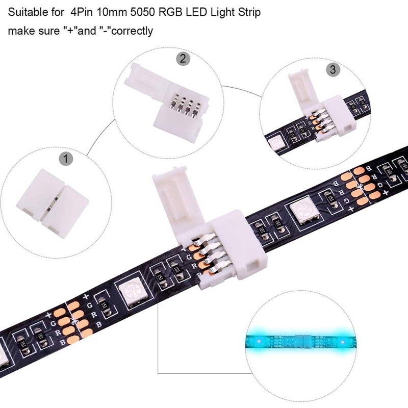 Set 40 Đầu Nối 4 Pin Chữ L Cho Dây Đèn LED 5050