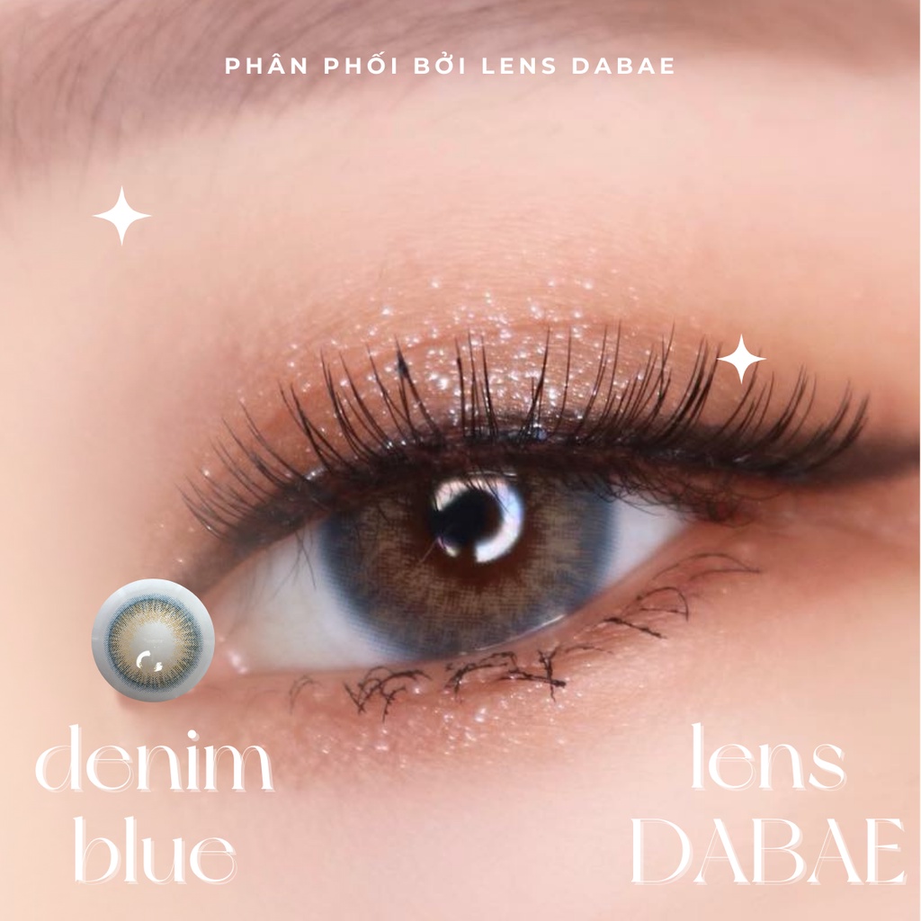 lens cận xanh dương cho mắt yếu chất liệu PC Hydrogel kính áp tròng Hàn Quốc DENIM BLUE DABAE  | Hãng Siesta