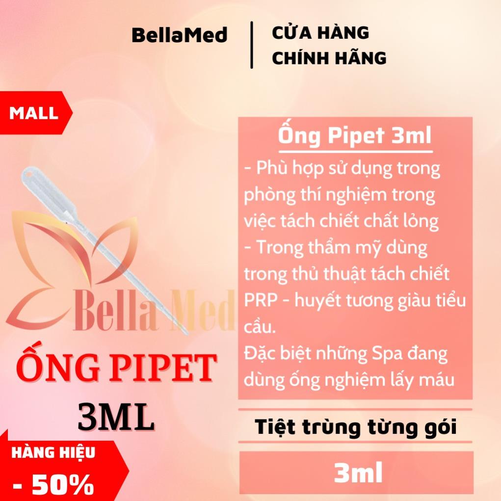 Ống pipet 3ml tiệt trùng từng gói trong liệu trình prp- 1 ống