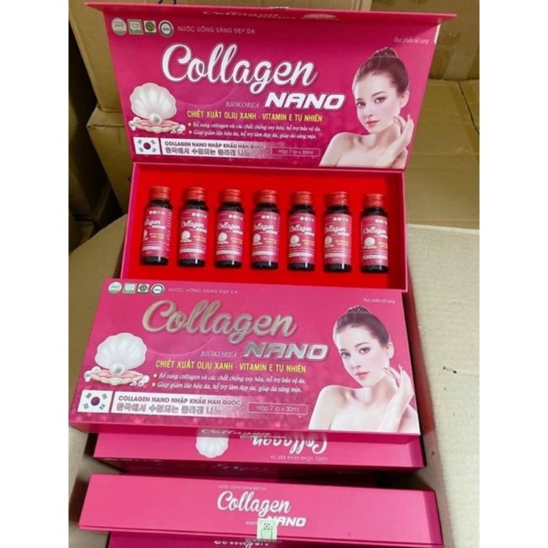[ Hàng Chính Hãng] Colagen uống -NANO Hàn Quốc Hộp 7 chai làm trắng da trẻ hoá làn da xoá mờ nám