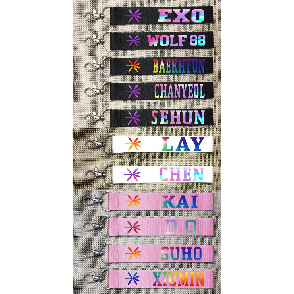 Dây treo Nametag E.XO strap nametag luhan móc khóa điện thoại