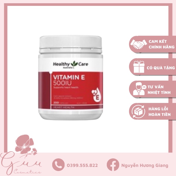 Viên uống Vitamin E 500IU Healthy Care Úc