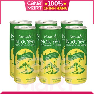 Nước yến sào Nunest loại đường ăn kiêng (6 lon x 190ml)