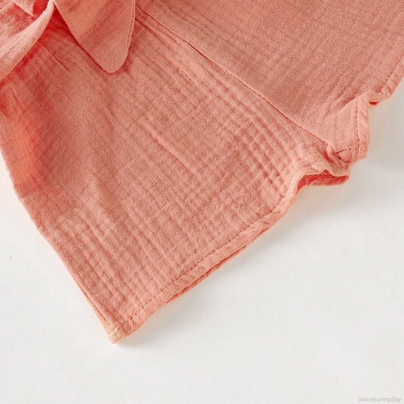 Bộ áo liền quần không tay in hoa cho bé gái