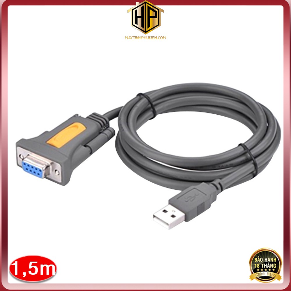 Cáp chuyển đổi USB sang Com RS232 âm dài 1,5m chính hãng - Ugreen 20201