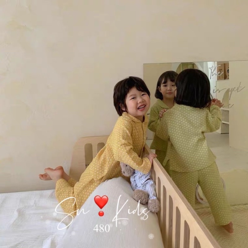 Bộ pijama đũi xốp nhăn cho bé