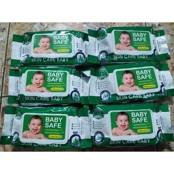 Combo 10 Khăn Ướt 80g Baby Safe ----Không Mùi