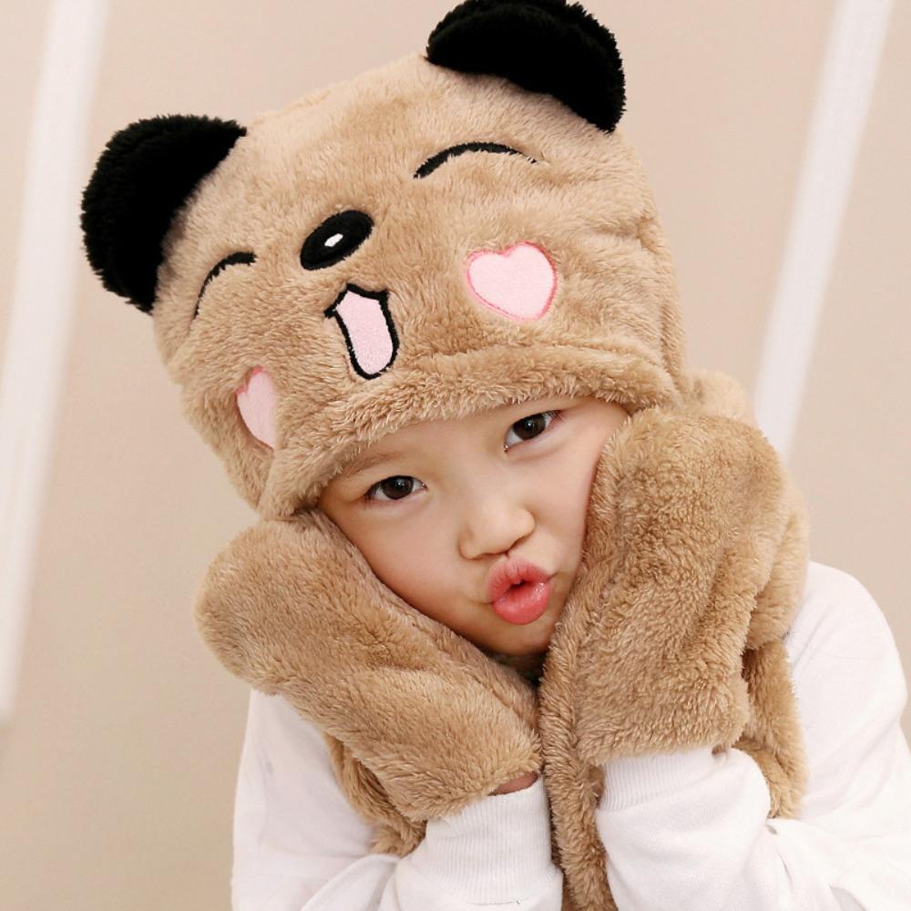 Sumu Mũ Trùm Đầu Kiêm Khăn Choàng Cổ Dày Dặn Chống Gió Hình Gấu Trúc Hoạ