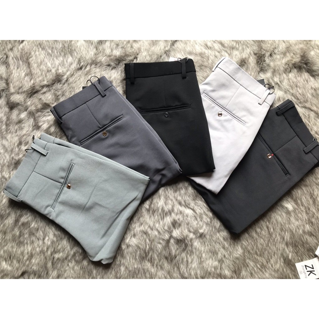 Quần Tây Đen Caro, Quần Tây Nam Nhiều Màu Ống Côn Tuyết Mưa