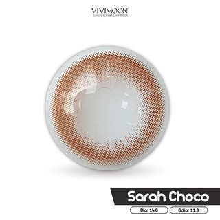 Kính áp tròng cận VIVIMOON - Lens mắt cận Sarah Choco nâu tự nhiên 14.0mm