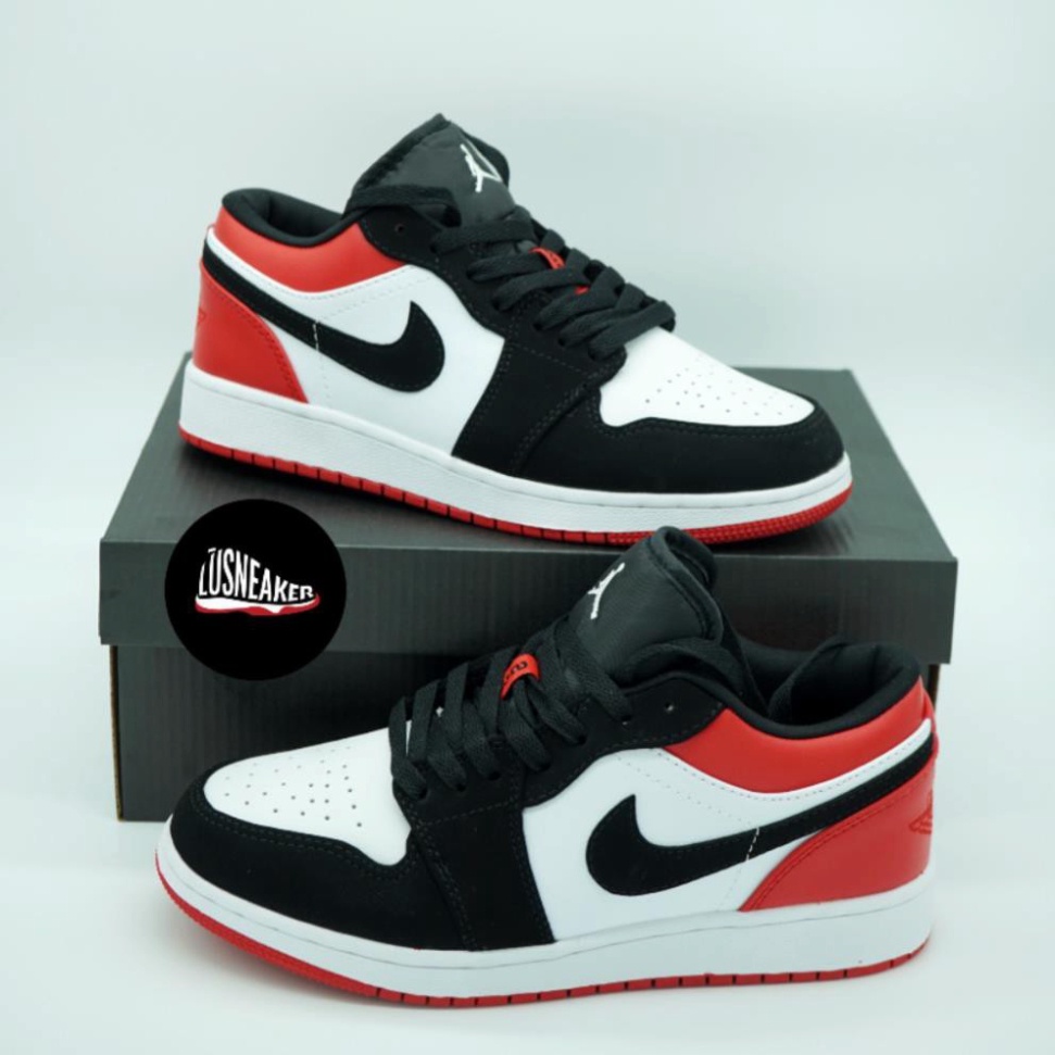 Giày Jdan Đỏ Đen ,Sneaker nam nữ đủ size/ Giầy jodan 1 cổ thấp đỏ đen F12 | BigBuy360 - bigbuy360.vn