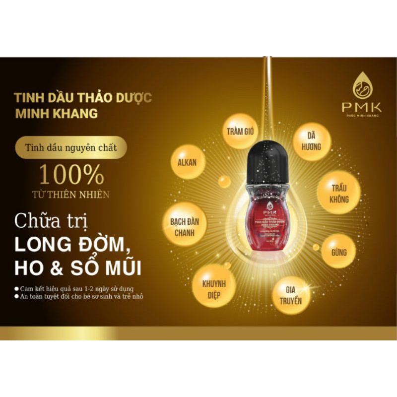 (new 2021)Tinh dầu thảo dược Minh Khang – Hết ho, long đờm, sổ mũi [Chỉ 1 chai duy nhất.]