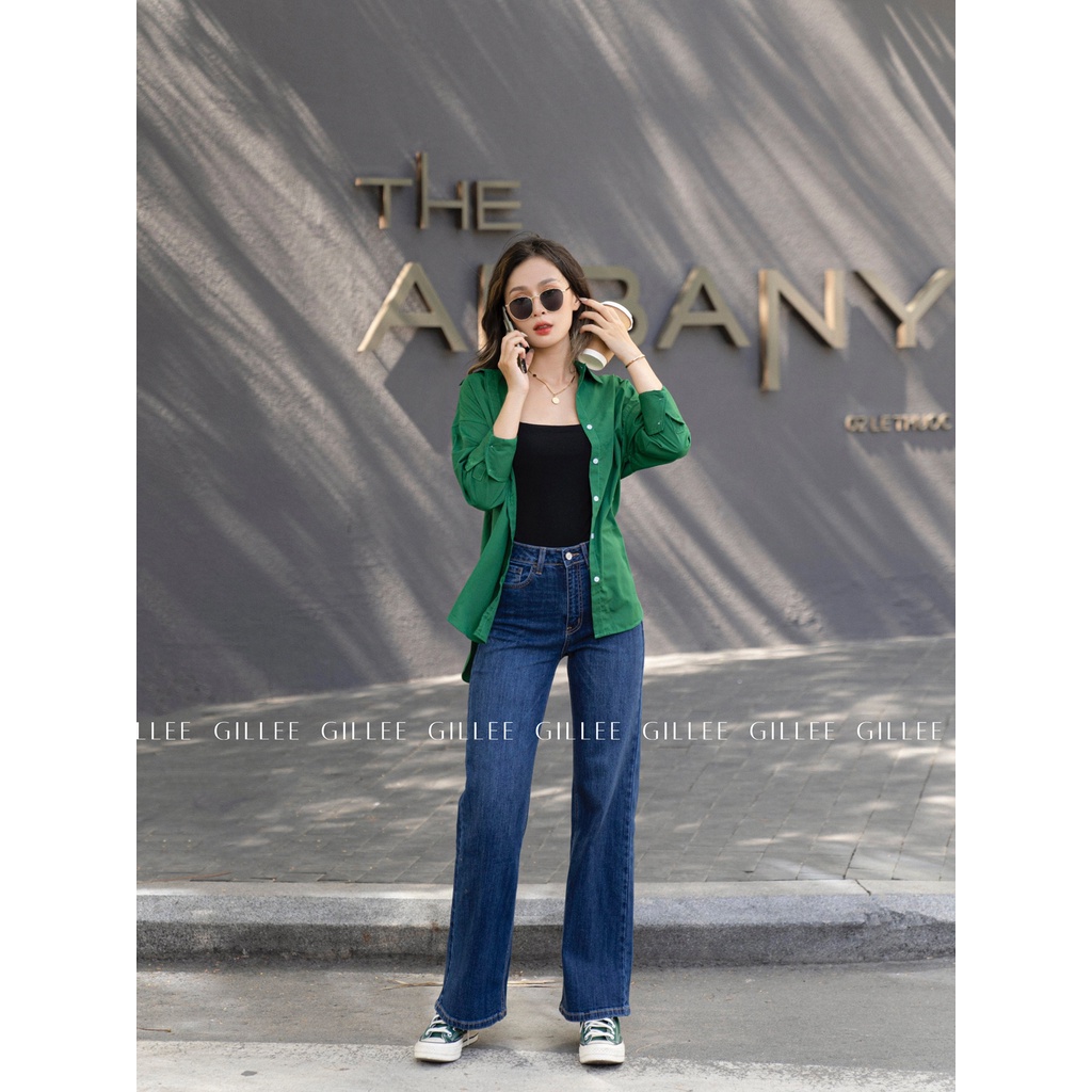 Áo Sơ Mi Form Rộng Tay Dài Nữ GILLEE Chất Thô Mềm Kiểu Dáng Cá Tính FAS193
