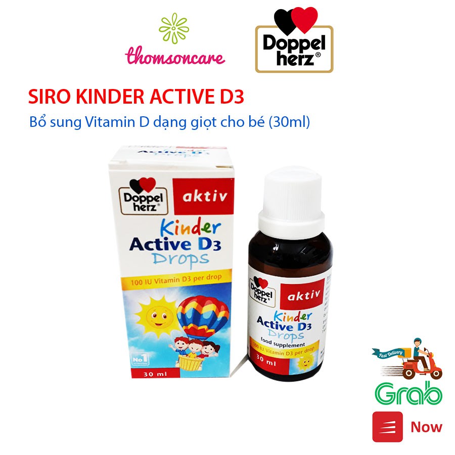 Bổ sung Vitamin D3 cho bé, Kinder Active D3 - Nhập khẩu Aktiv Doppelherz từ Đức, phát triển chiều cao, hấp thụ canxi