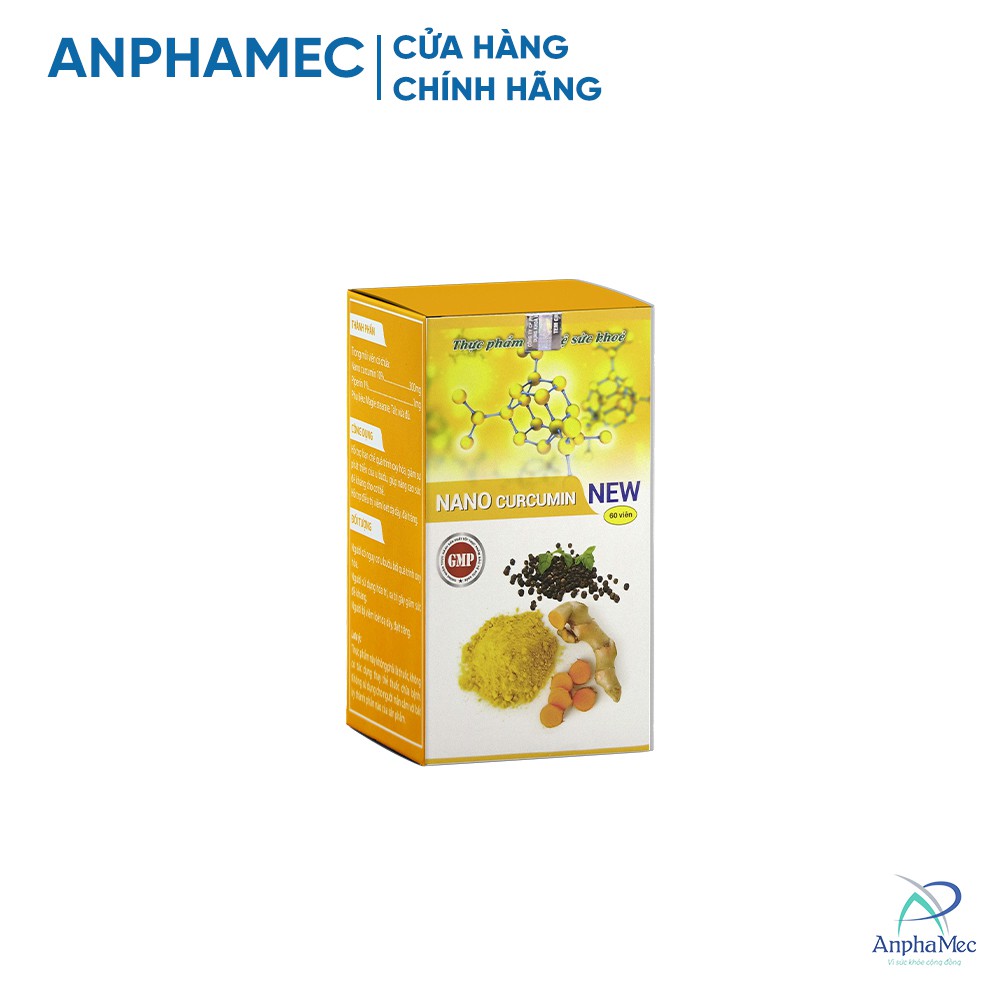 Tinh Nghệ Nano Curcumin New Hỗ Trợ Điều Trị Đau Dạ Dày - Tá Tràng (Hộp 60 Viên)