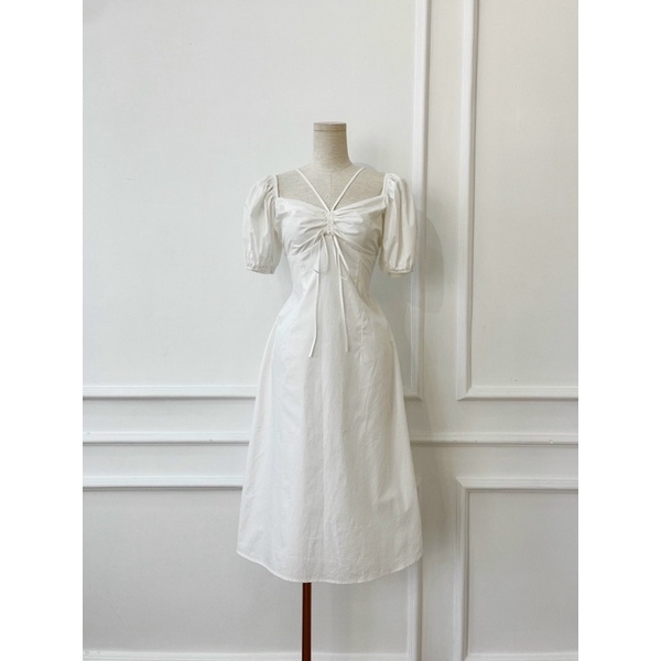 Đầm midi phối dây rút