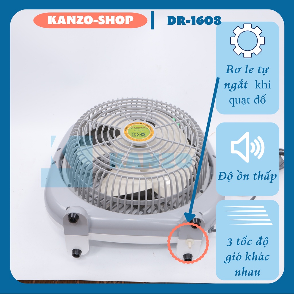 Quạt Hộp điện cơ thống nhất QH-350LP - 3 cánh, sải cánh 35cm-41W-Tản Gió - Winawind