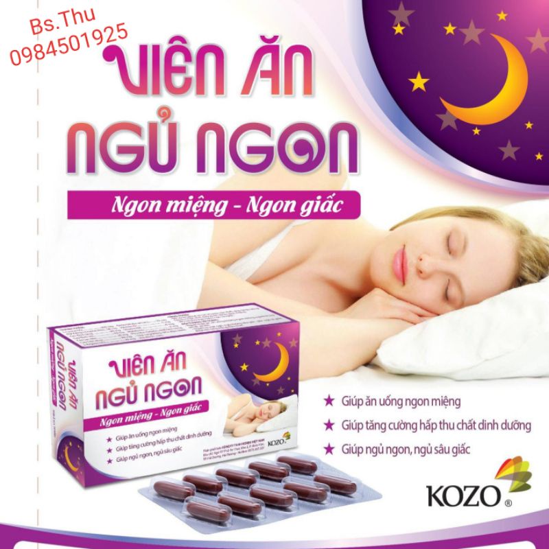 Viên ăn ngủ ngon KOZO hỗ trợ ăn ngon miệng- ngủ ngon giấc hộp 30 viên dùng 1 tháng