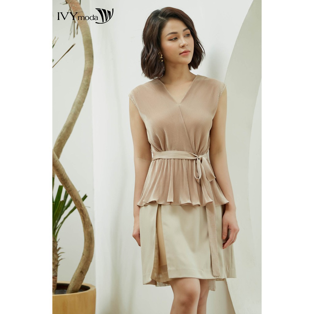 [Mã FAMALLT5 giảm 15% đơn 150k] Áo Peplum dập ly nữ IVY moda MS 15M6422