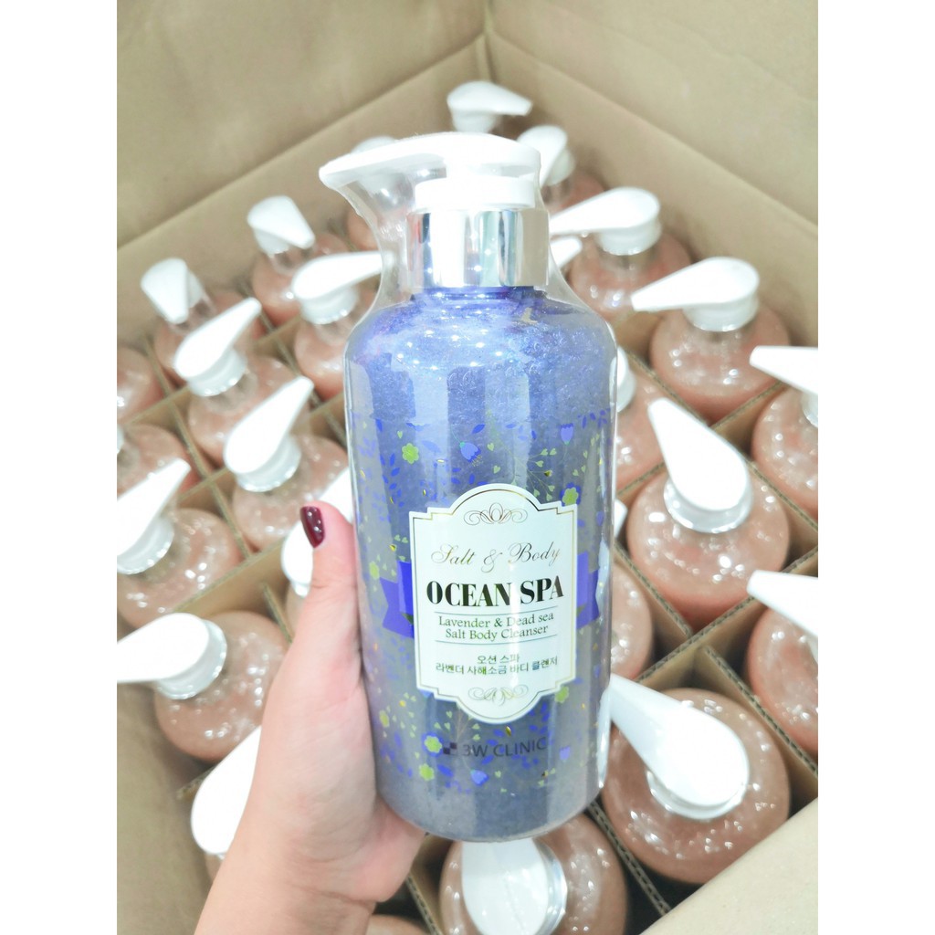 SỮA TẮM MUỐI BIỂN TẨY TẾ BÀO CHẾT OCEAN SPA LAVENDER &amp; DEAD SEA SALT BODY CLEANSER 3W CLINIC 500ML