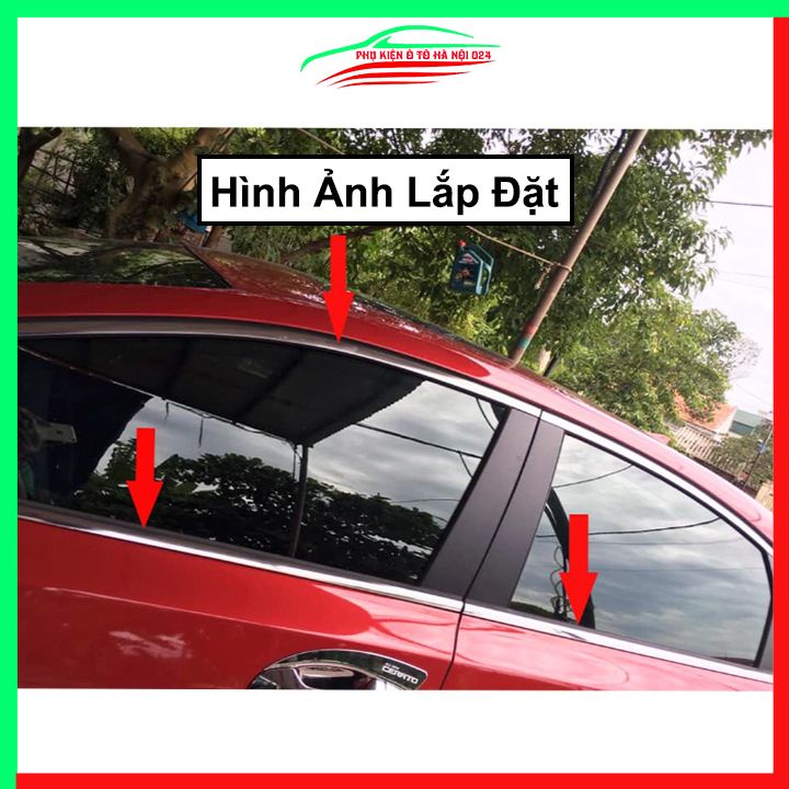 Bộ nẹp viền chân kính cong kính Cerato 2019-2023 Inox sáng bóng chuẩn form xe