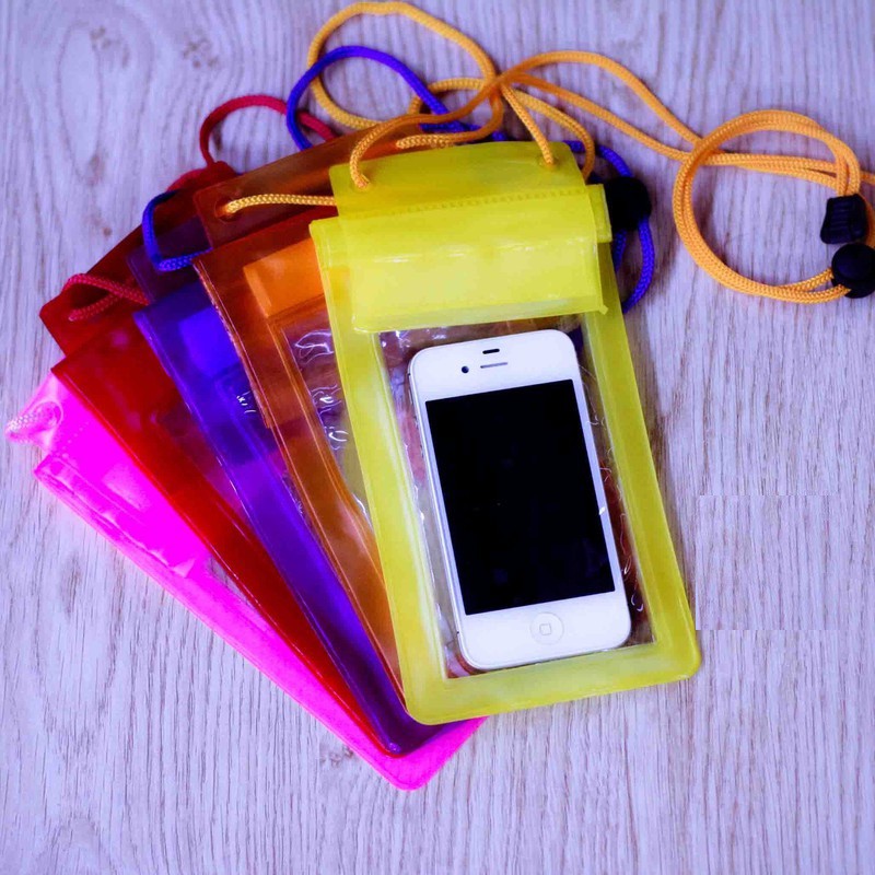 Túi đựng điện thoại chống nước màu trơn- màu ngẫu nhiên
